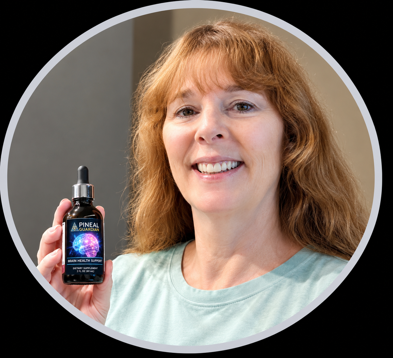 Margaret W. holding The Pineal Guardian