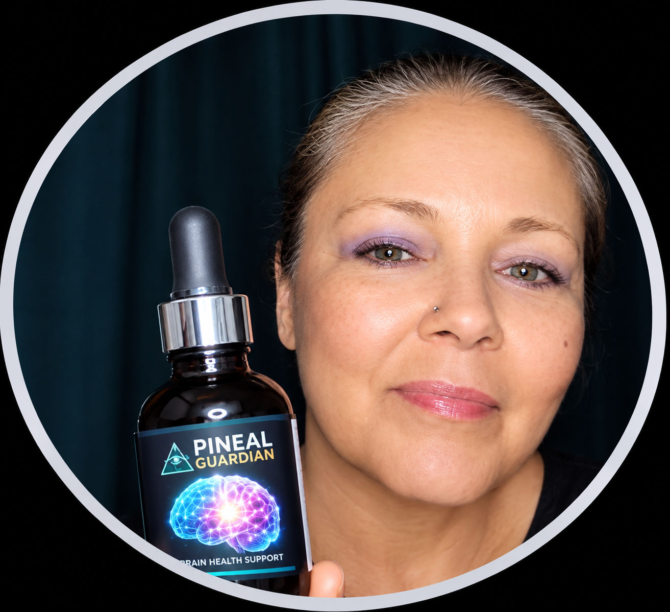 Michelle M. holding The Pineal Guardian